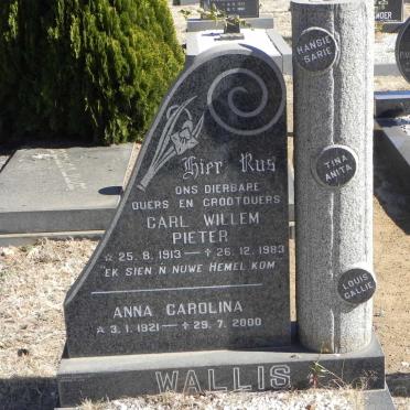 WALLIS Carl Willem Pieter 1913-1983 &amp; Anna Carolina 1921-2000