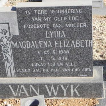 WYK Lydia Magdalena Elizabeth, van 1938-1976