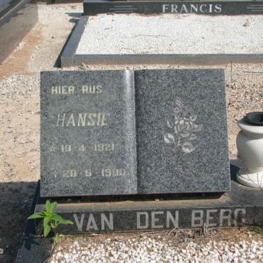 BERG Hansie, van den 1921-1980