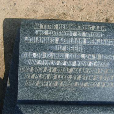 BEER Johannes Adriaan Benjamin, de 1889-1939