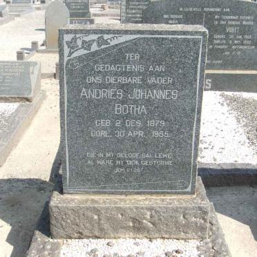 BOTHA Andries Johannes 1879-1955