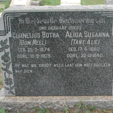 BOTHA Cornelius 1874-1939 &amp; Alida Susanna 1880-1940