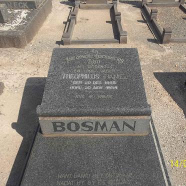 BOSMAN Theophilus Daniel 1885-1954