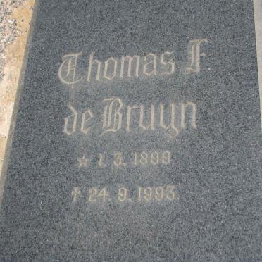 BRUYN Thomas F., de 1899-1993