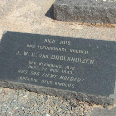 BROEKHUIZEN J.W.C., van nee KLEINHANS 1878-1943