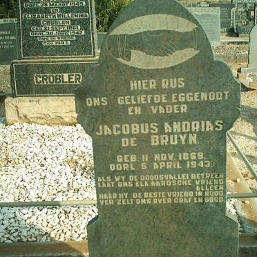 BRUYN Jacobus Andrias, de 1869-1943