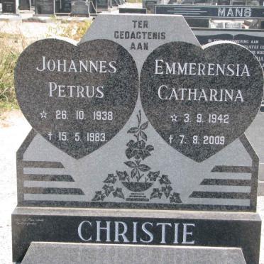 CHRISTIE Johannes Petrus 1938-1983 &amp; Emmerensia Catharina 1942-2009