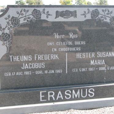 ERASMUS Theunis Frederik Jacobus 1903-1983 &amp; Hester Susanna Maria 1907-1981