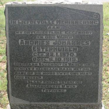 ESTERHUIZEN Andries Johannes 1870-1919