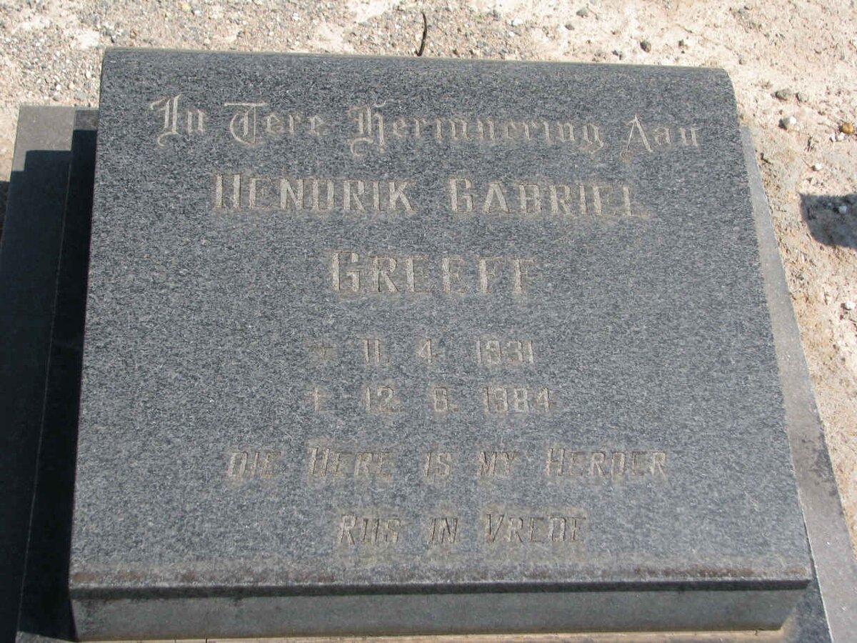 GREEFF Hendrik Gabriel 1931-1984