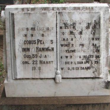 HAMMAN Jacobus Petrus -1938