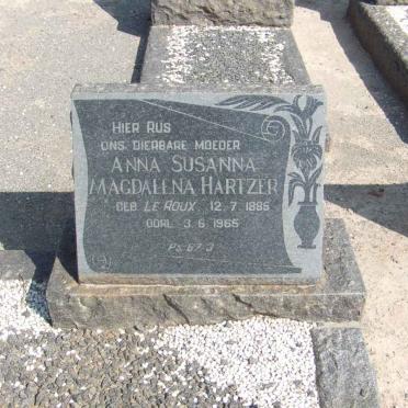HARTZER Anna Susanna Magdalena nee LE ROUX 1885-1965