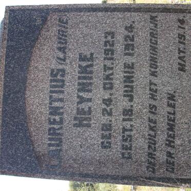 HEYNIKE Laurentius 1923-1924