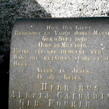 HEEVER Johan Marnewick, van den 1869-1946 &amp; Aletta Catharina FOURIE 1965-1948