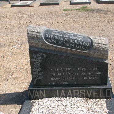 JAARSVELD Stephanus Albertus 1932-1981 &amp; Anna Johanna Maria 1936-