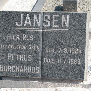 JANSEN Petrus Borchardus 1929-1989