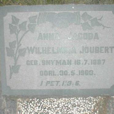 JOUBERT Wilhelmina nee SNYMAN 1887-1963