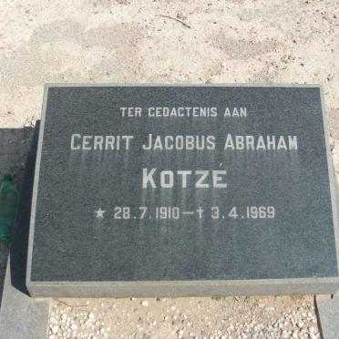 KOTZÉ Gerrit Jacobus Abraham 1910-1969