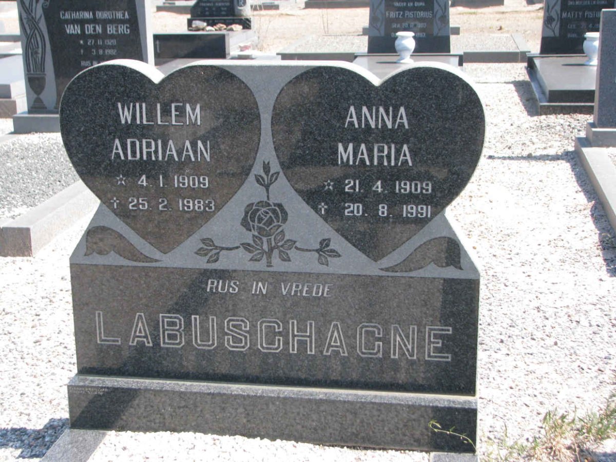 LABUSCHAGNE Willem Adriaan 1909-1983 &amp; Anna Maria 1909-1991