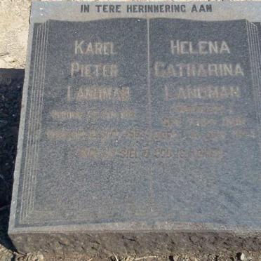 LANDMAN Karel Pieter -1963 &amp; Helena Catharina WENTZEL