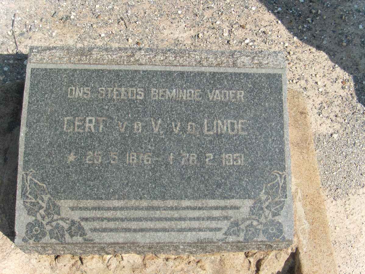 LINDE Gert v.d. V., v.d. 1876-1951