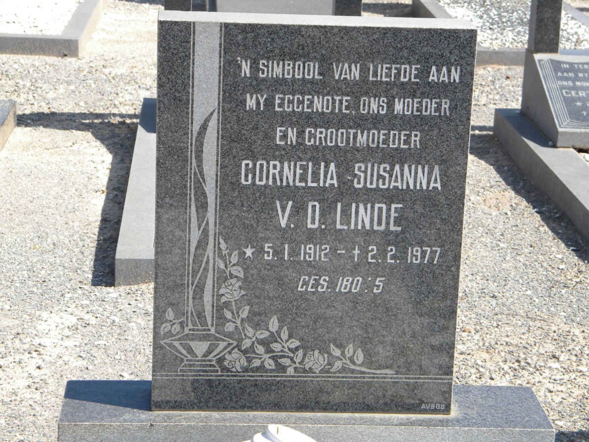 LINDE Cornelia Susanna, v.d. 1912-1977