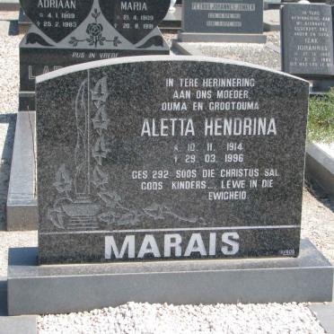 MARAIS Aletta Hendrina 1914-1996