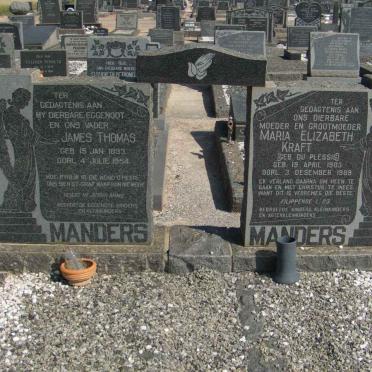 MANDERS James Thomas 1893-1954 &amp; Maria Elizabeth Kraft DU PLESSIS 1903-1989
