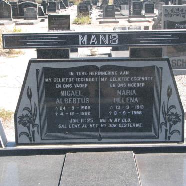 MANS Migael Albertus 1908-1982 &amp; Maria Helena 1913-1998