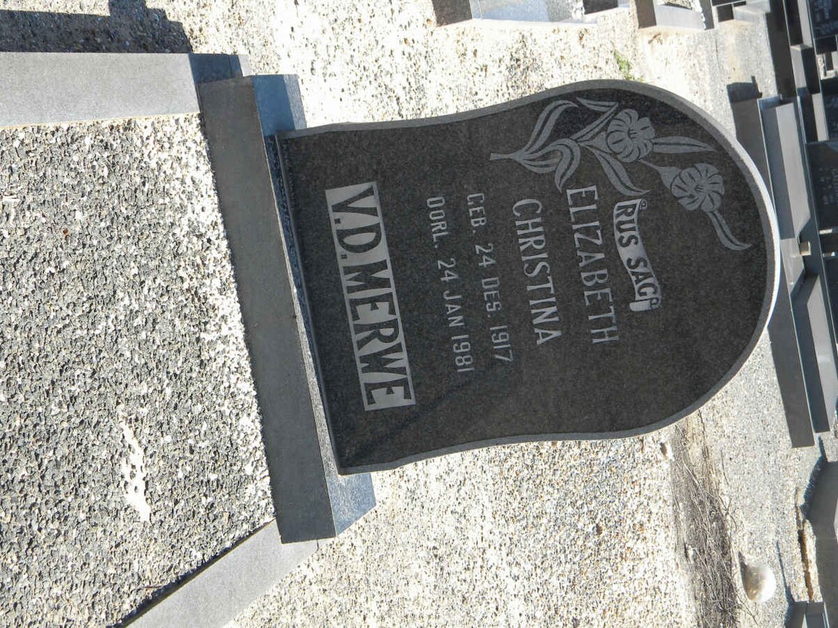 MERWE Elizabeth Christina, v.d. 1917-1981
