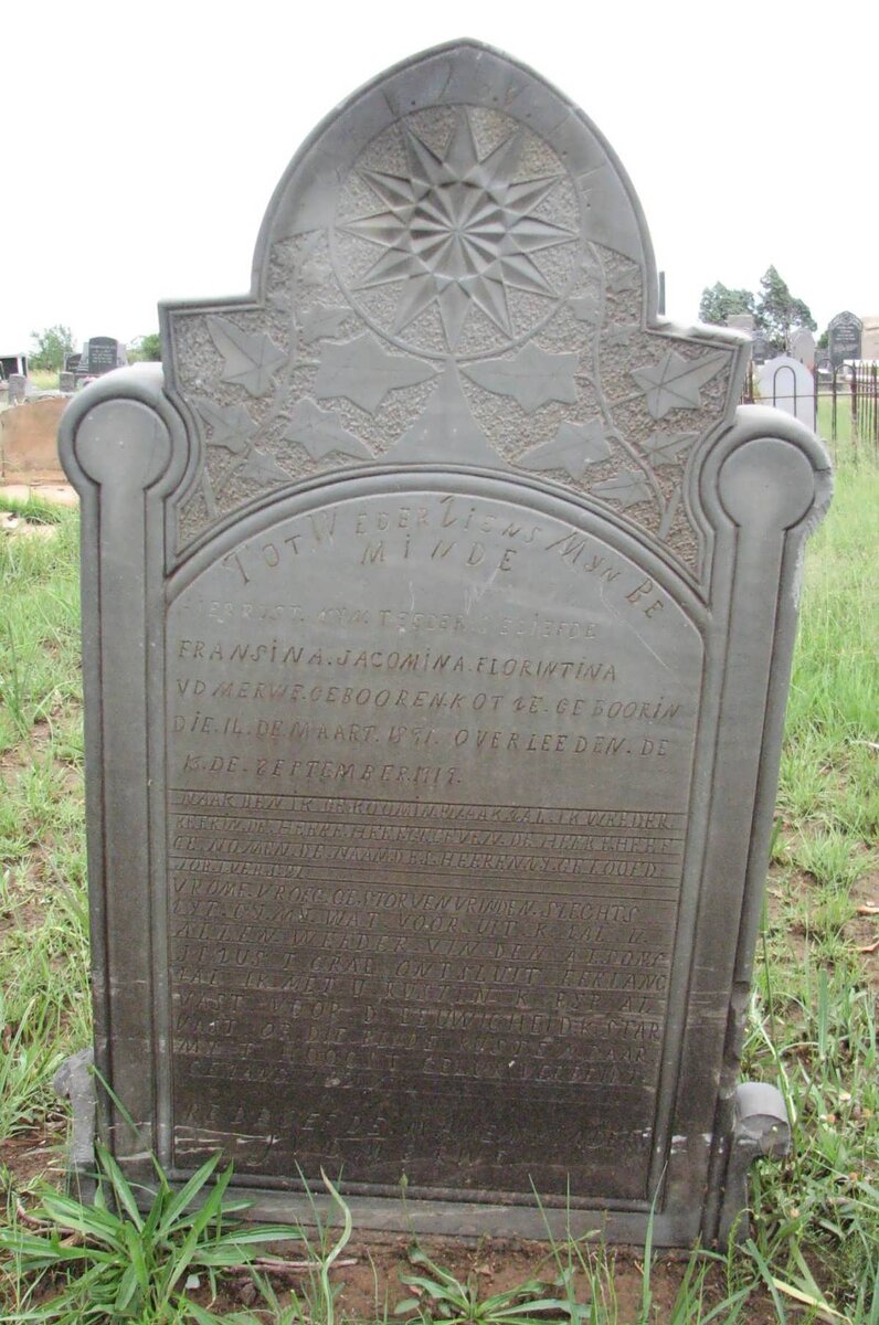 MERWE Fransina Jacomina Florintina, v.d. nee KOTZE 1891-1919