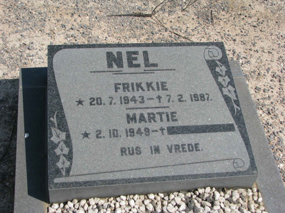 NEL Frikkie 1943-1987 &amp; Martie 1949-