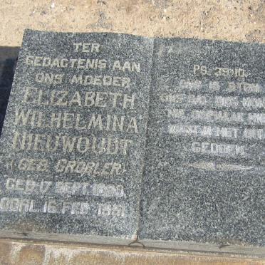 NIEUWOUDT Elizabeth Wilhelmina nee GROBLER 1890-1951