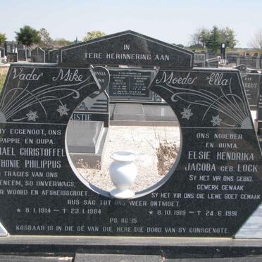 PITOUT Michael Christoffel Anthonie Philippus 1914-1984 &amp; Elsie Hendrika Jacoba LOCK 1919-1991