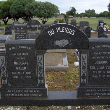 PLESSIS Nicolaas Willem, du 1899-1981 &amp; Johanna D.J. VAN VUUREN 1902-1976