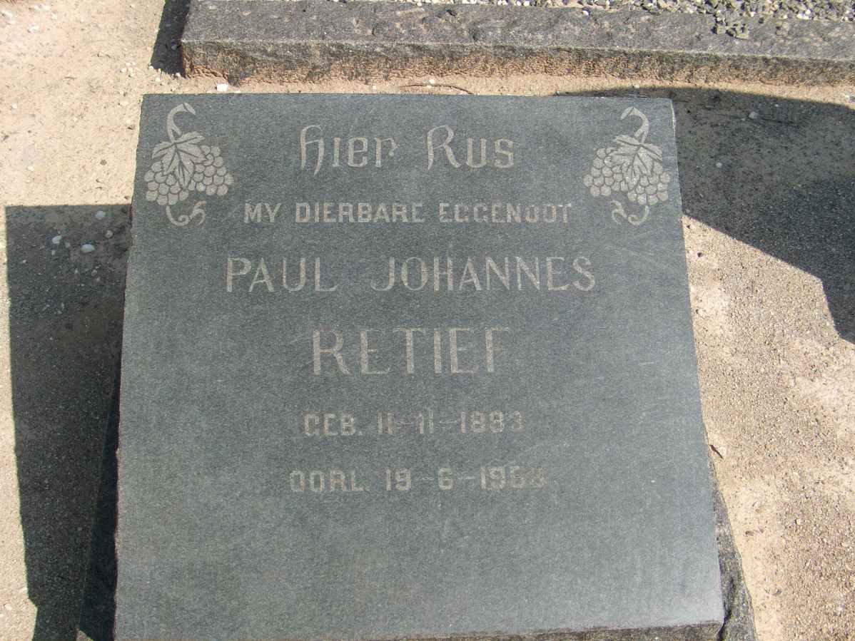 RETIEF Paul Johannes 1893-19?