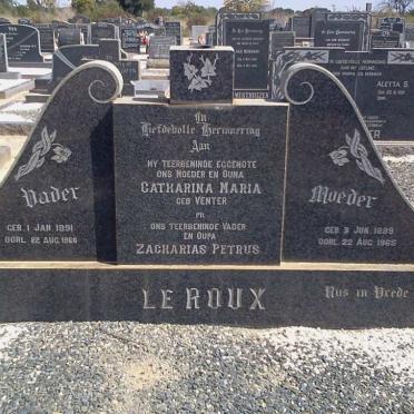 ROUX Zacharias Petrus 1891-1968 &amp; Catharina Maria VENTER 1889-1965