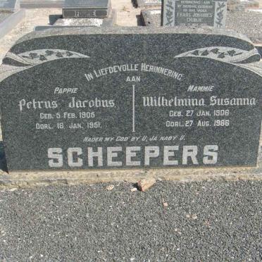 SCHEEPERS Petrus Jacobus 1905-1951 &amp; Wilhelmina Susanna 1906-1986