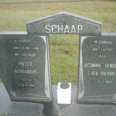 SCHAAP Pieter Bernardus 1911-1990 &amp; Jacomina Hendrina THERON 1920-