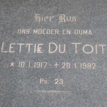 TOIT Lettie, du 1917-1982