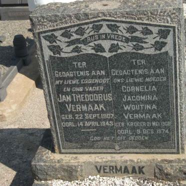 VERMAAK Jan Theodorus 1907-1943 &amp; Cornelia Jacomina Woutina KRUGER 1908-1974