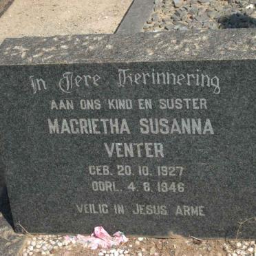 VENTER Magrietha Susanna 1927-1946