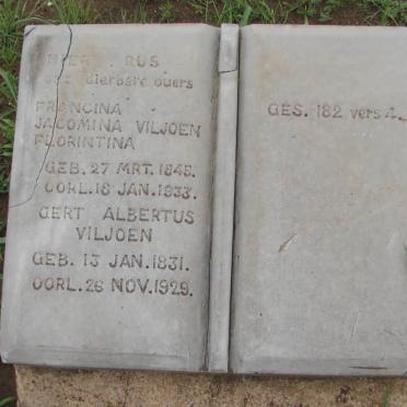 VILJOEN Gert Albertus 1831-1929 &amp; Francina Jacomina Florintina 1845-1933