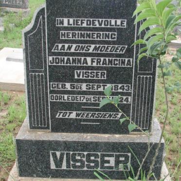 VISSER Johanna Francina 1843-1924