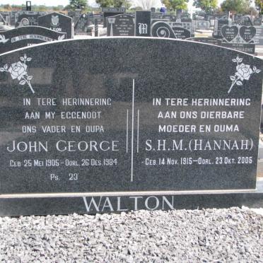 WALTON John Georg 1905-1984 &amp; S.H.M. 1915-2005