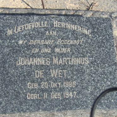 WET Johannes Marthinus, de 1886-1947