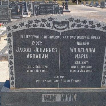 WYK Jacob Johannes Abraham, van 1879-1958 &amp; Wilhelmina Maria SMIT 1881-1959