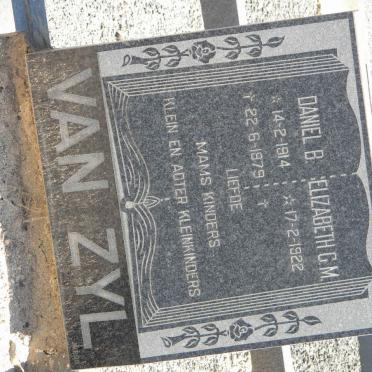 ZYL Daniel B., van 1914-1979 &amp; Elizabeth C.M. 1922-
