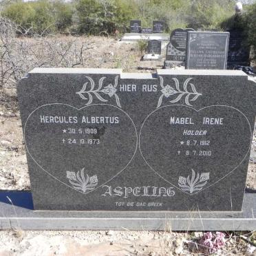 ASPELING Hercules Albertus 1909-1973 &amp; Mabel Irene HOLDER 1912-2010