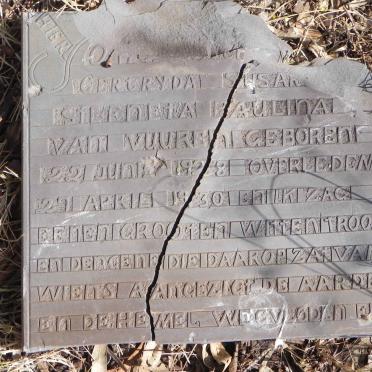 VUUREN Gertryda Susara Stefneta Paulina, van 1928-1930